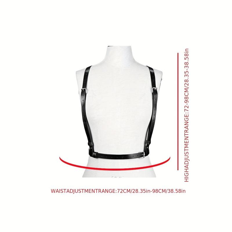 PU Harness Belt Rivet Waistband with Square Pin Buckle Suspenders