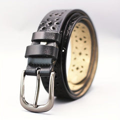 Vintage Flower Hollow Out Belt Boho PU Leather Belt for Women