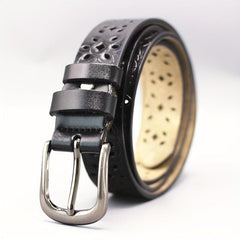 Vintage Flower Hollow Out Belt Boho PU Leather Belt for Women