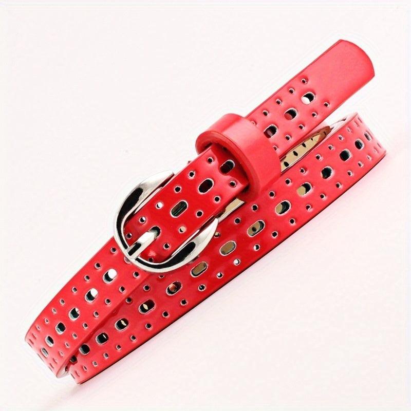 Candy Waist Belts Vintage Hollow PU Leather Belt Pants Jeans Belt For Women