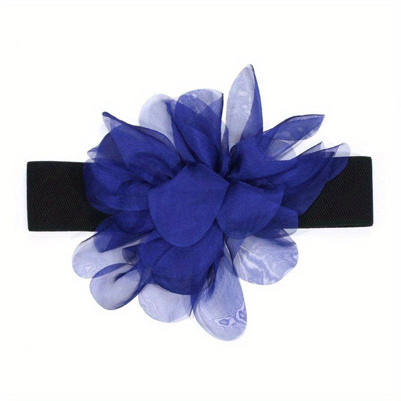 Boho Flower Decor Elastic Waistband Dress Belt