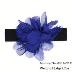 Boho Flower Decor Elastic Waistband Dress Belt