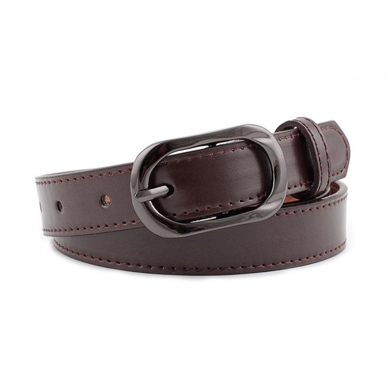 Women Microfiber/Pu Leather Thin Belt Pin Buckle Casual Style