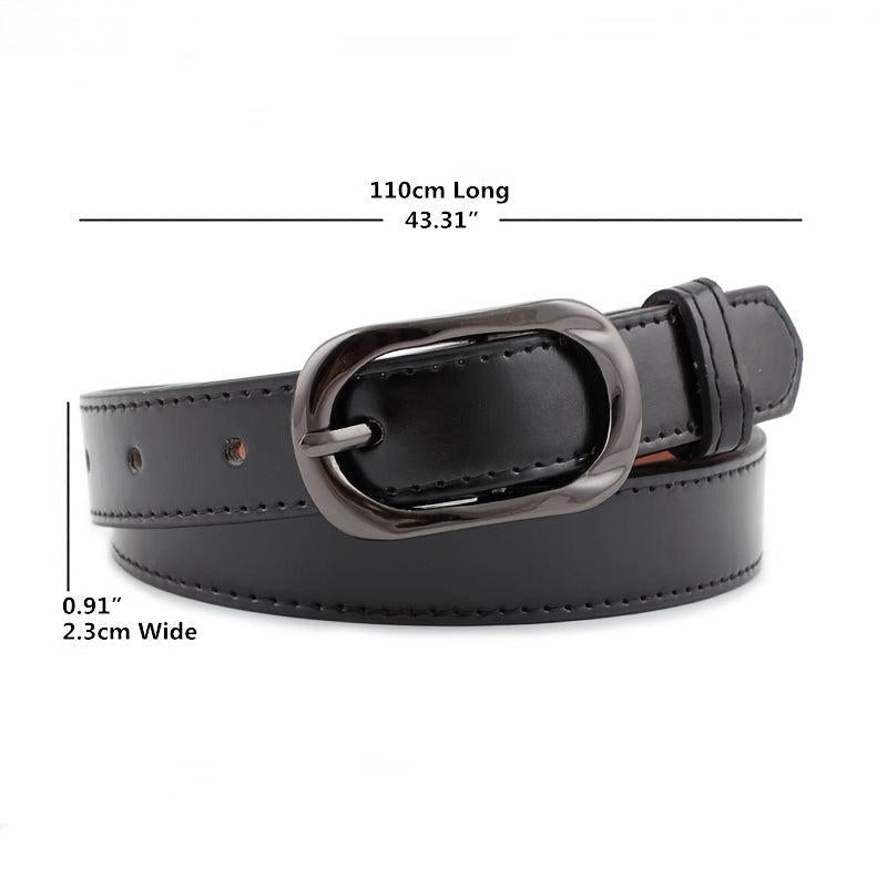 Women Microfiber/Pu Leather Thin Belt Pin Buckle Casual Style