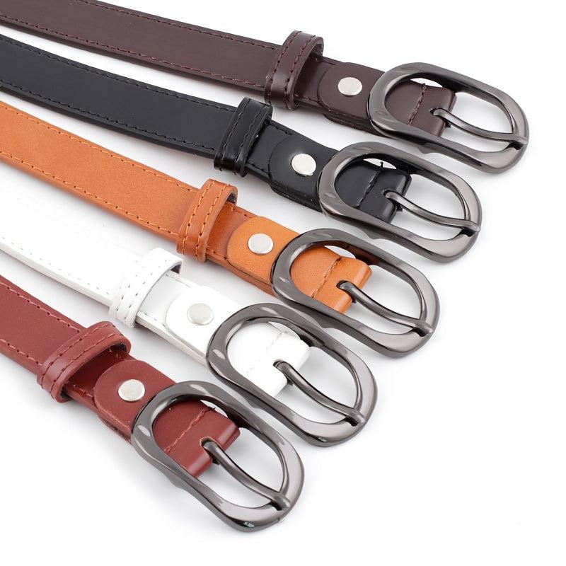 Women Microfiber/Pu Leather Thin Belt Pin Buckle Casual Style