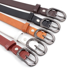 Women Microfiber/Pu Leather Thin Belt Pin Buckle Casual Style