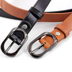 Women Microfiber/Pu Leather Thin Belt Pin Buckle Casual Style