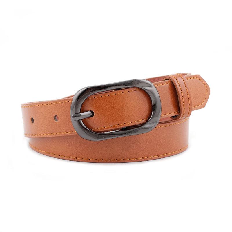 Women Microfiber/Pu Leather Thin Belt Pin Buckle Casual Style