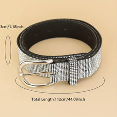 Sparkling Rhinestone Belt Y2K Buckle Jeans Bling Waistband