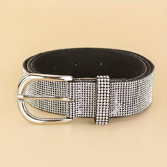 Sparkling Rhinestone Belt Y2K Buckle Jeans Bling Waistband
