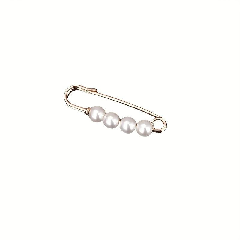 2pcs Pearl Beads Trousers Waist Pin Set Casual Clothes Brooch Accessories