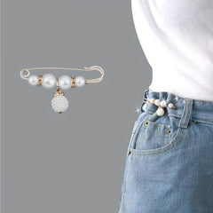 2pcs Pearl Beads Trousers Waist Pin Set Casual Clothes Brooch Accessories