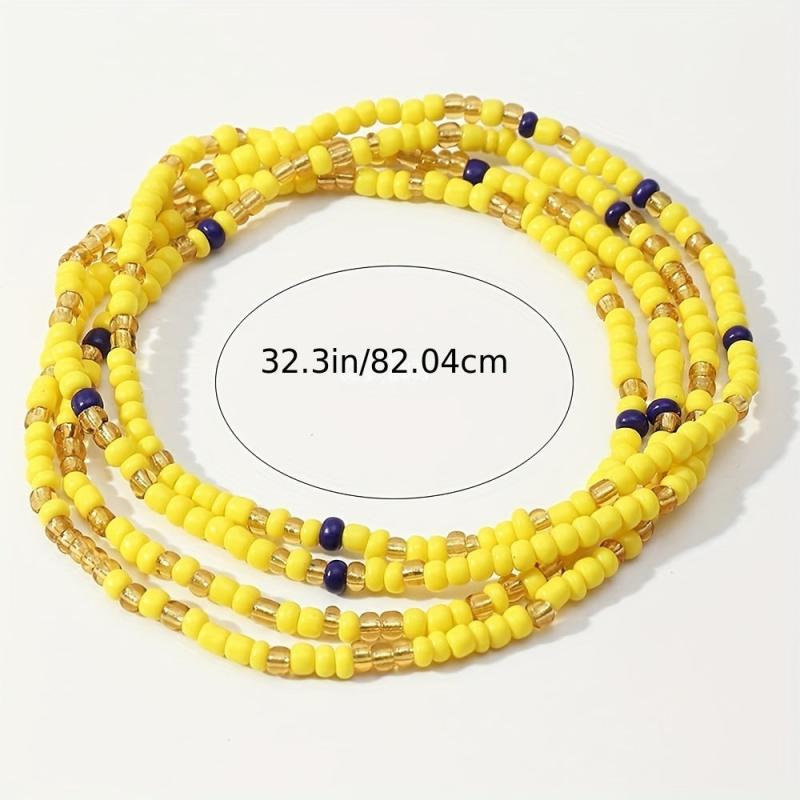 Boho Beaded Waist Chain Elastic Belly Belt Girdle For Women