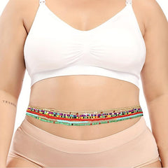 Boho Beaded Waist Chain Elastic Belly Belt Girdle For Women