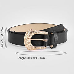 Women's Pu Leather Belt with Pin Buckle Decoration