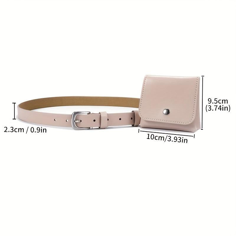 Women's Leather Belt with Removable Mini Waist Bag