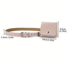 Women's Leather Belt with Removable Mini Waist Bag