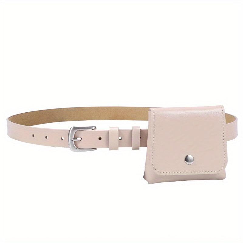 Women's Leather Belt with Removable Mini Waist Bag