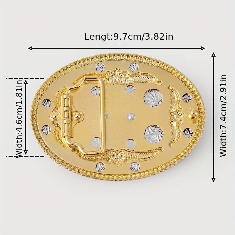Golden Boot Oval Belt Buckle for Women & Men Western Jeans Accessories