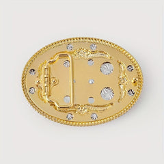 Golden Boot Oval Belt Buckle for Women & Men Western Jeans Accessories