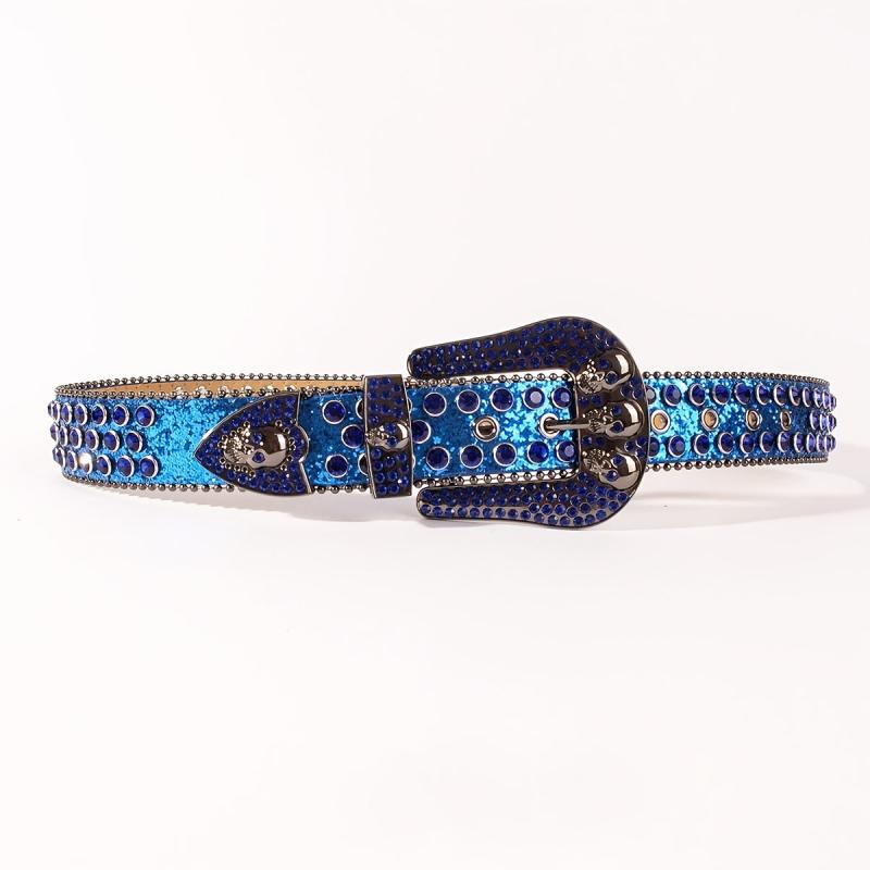Skull Metal Buckle Belt Bling Rhinestone Western Belt