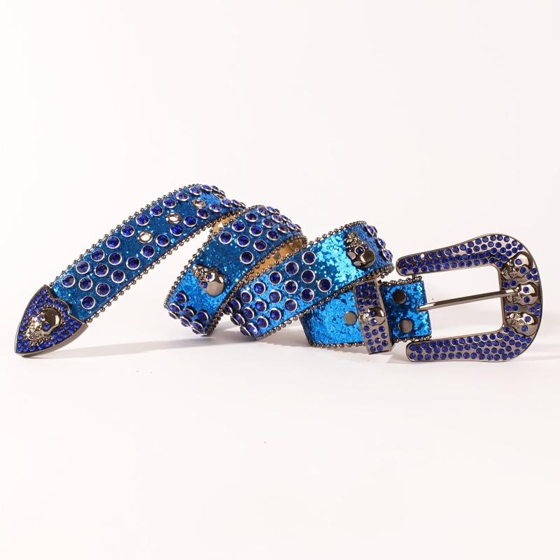 Skull Metal Buckle Belt Bling Rhinestone Western Belt