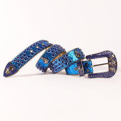 Skull Metal Buckle Belt Bling Rhinestone Western Belt