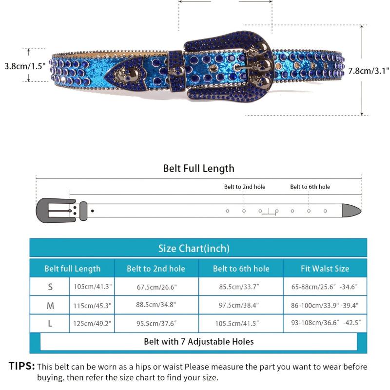 Skull Metal Buckle Belt Bling Rhinestone Western Belt