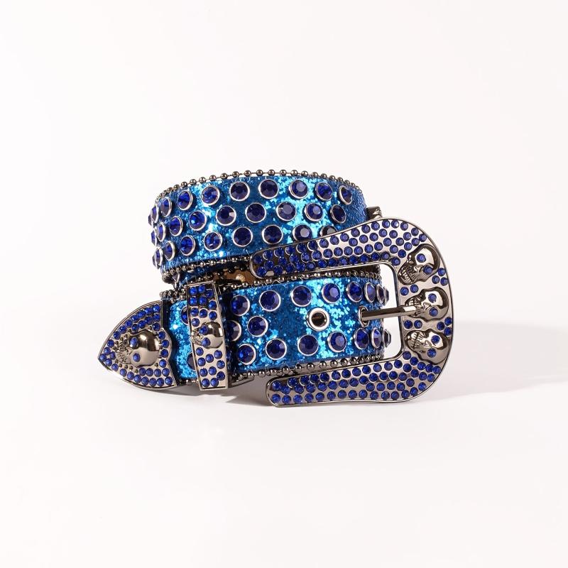 Skull Metal Buckle Belt Bling Rhinestone Western Belt