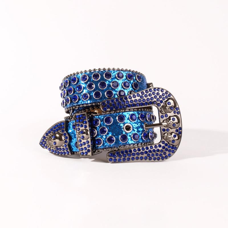 Skull Metal Buckle Belt Bling Rhinestone Western Belt