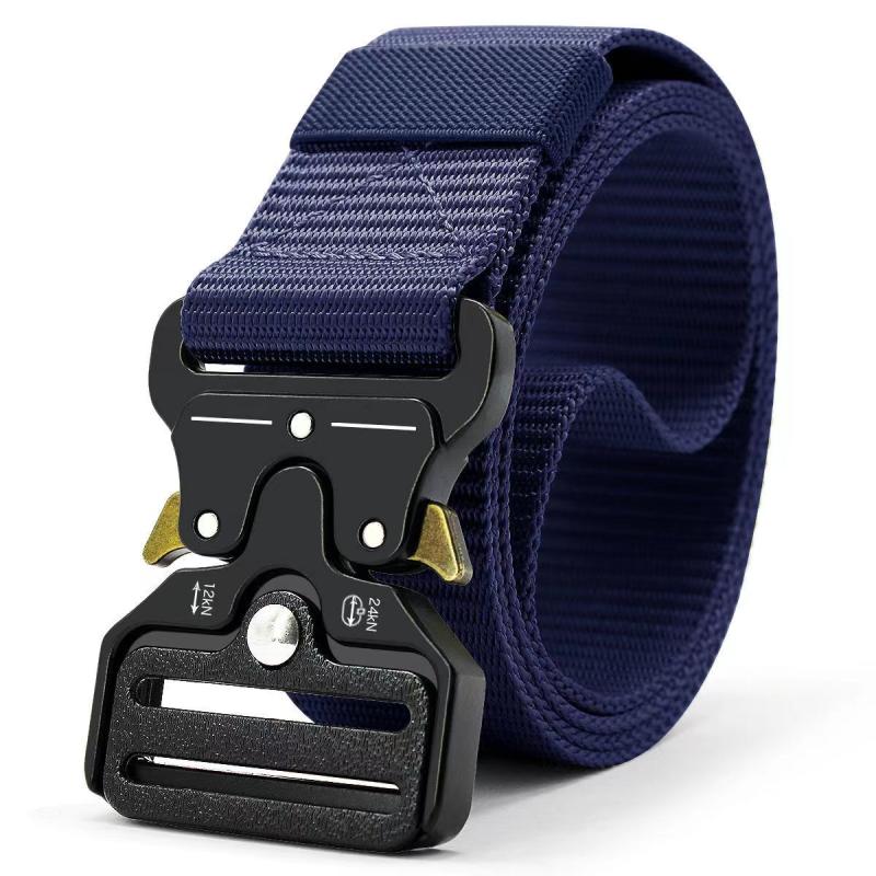 Canvas Polyester Snap Leather Belt with Magnetic Suction for Men