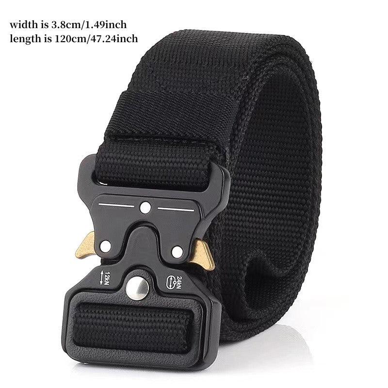 Canvas Polyester Snap Leather Belt with Magnetic Suction for Men