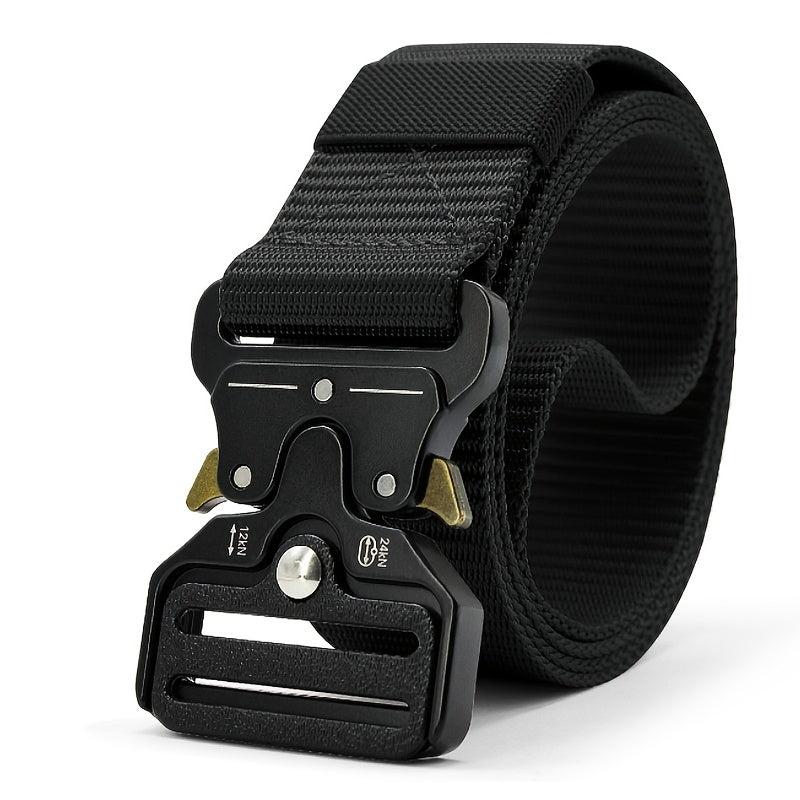 Canvas Polyester Snap Leather Belt with Magnetic Suction for Men