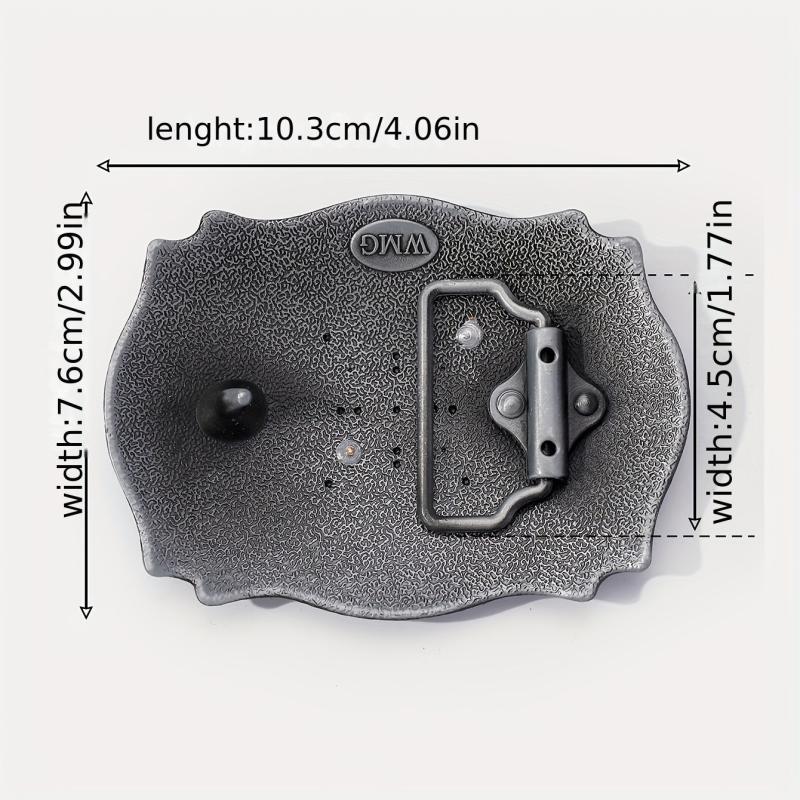 Vintage Gothic Floral Engraved Western Belt Buckle