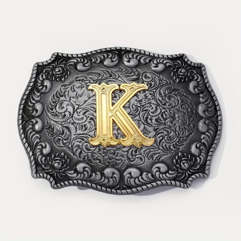 Vintage Gothic Floral Engraved Western Belt Buckle