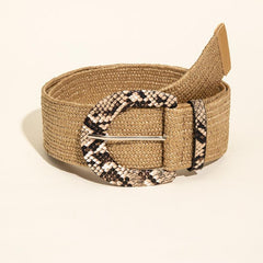 Snakeskin Buckle Waist Belt Stretchy Belt Casual Girdle Accessory