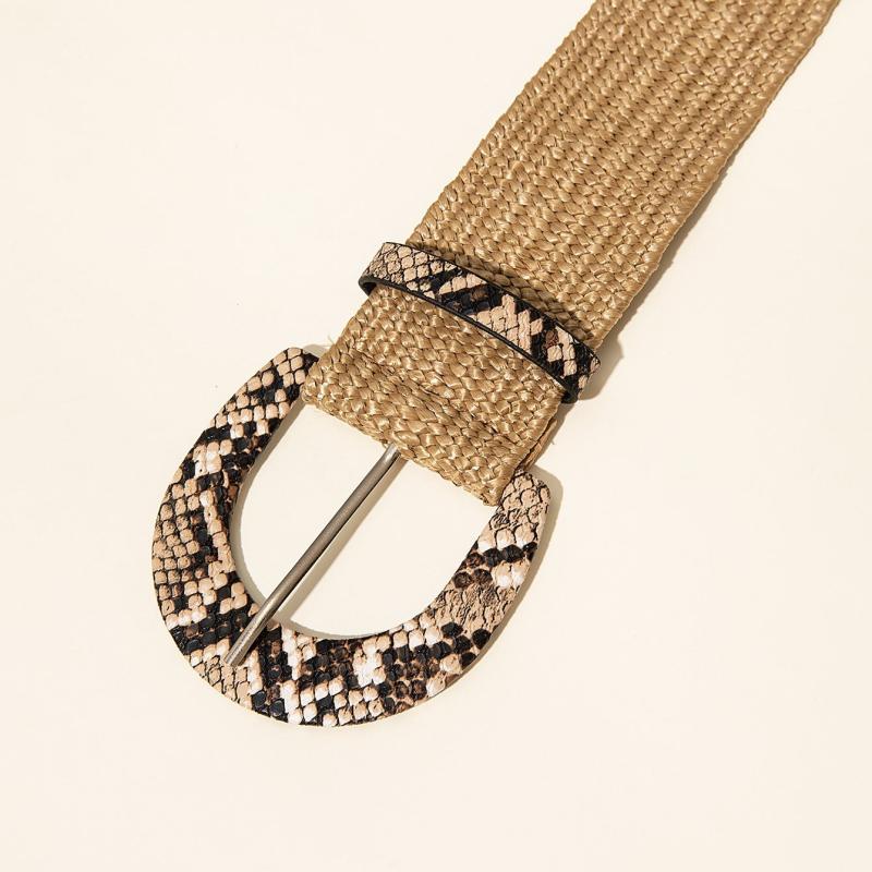 Snakeskin Buckle Waist Belt Stretchy Belt Casual Girdle Accessory