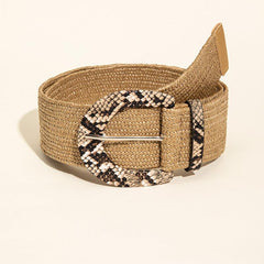 Snakeskin Buckle Waist Belt Stretchy Belt Casual Girdle Accessory