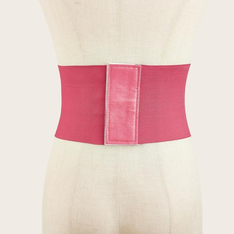 Love Pendant Lace Up Corset Belt Elastic Waistband Wide Belt