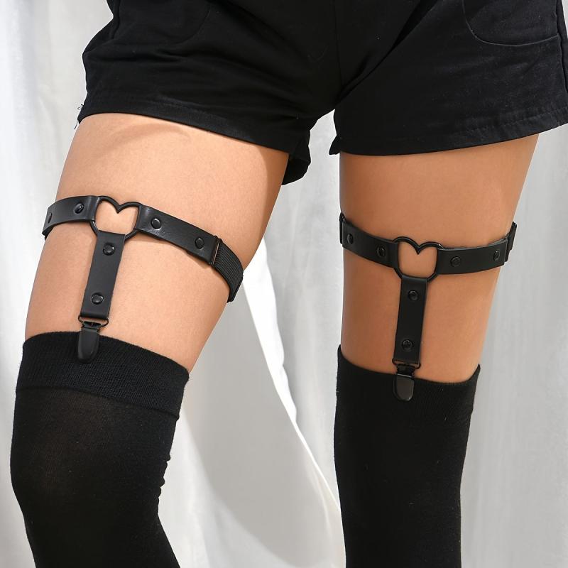 Adjustable Heart Leg Garter Elastic Gothic Thigh Garter