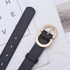 Women Leather Belt For Jeans Pants Dress Waist Belt With Golden Buckle