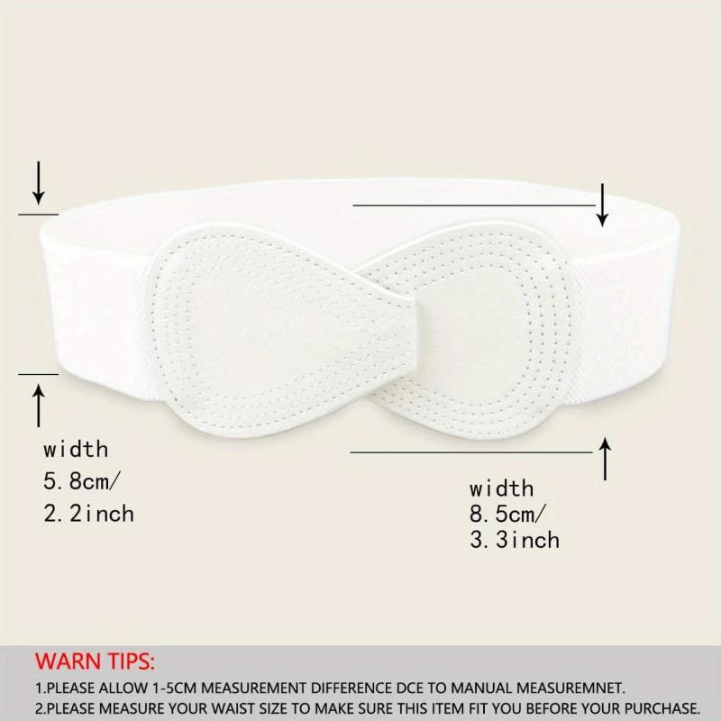 8 shaped Bow Elastic Wide Belt Women's Stretchy Waistband Solid Dress Coat
