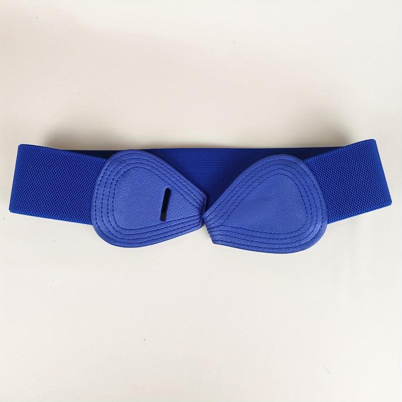 Elastic Wide Belt 8-shaped Faux Leather Belt Dress Skirt Decoration