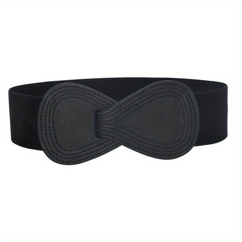 Elastic Wide Belt 8-shaped Faux Leather Belt Dress Skirt Decoration