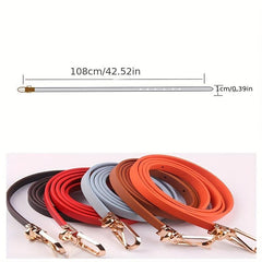 Thin Belt Oval Buckle PU Leather Jeans Pants Sweater Dress Girdle