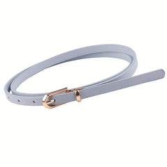 Thin Belt Oval Buckle PU Leather Jeans Pants Sweater Dress Girdle