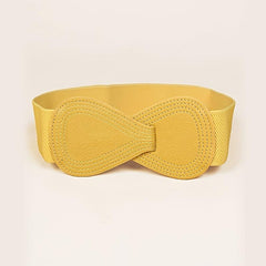 Yellow Elastic Waist Belt for Women's Dresses Decorative Girdle