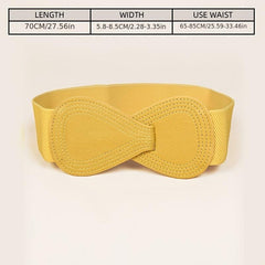 Yellow Elastic Waist Belt for Women's Dresses Decorative Girdle