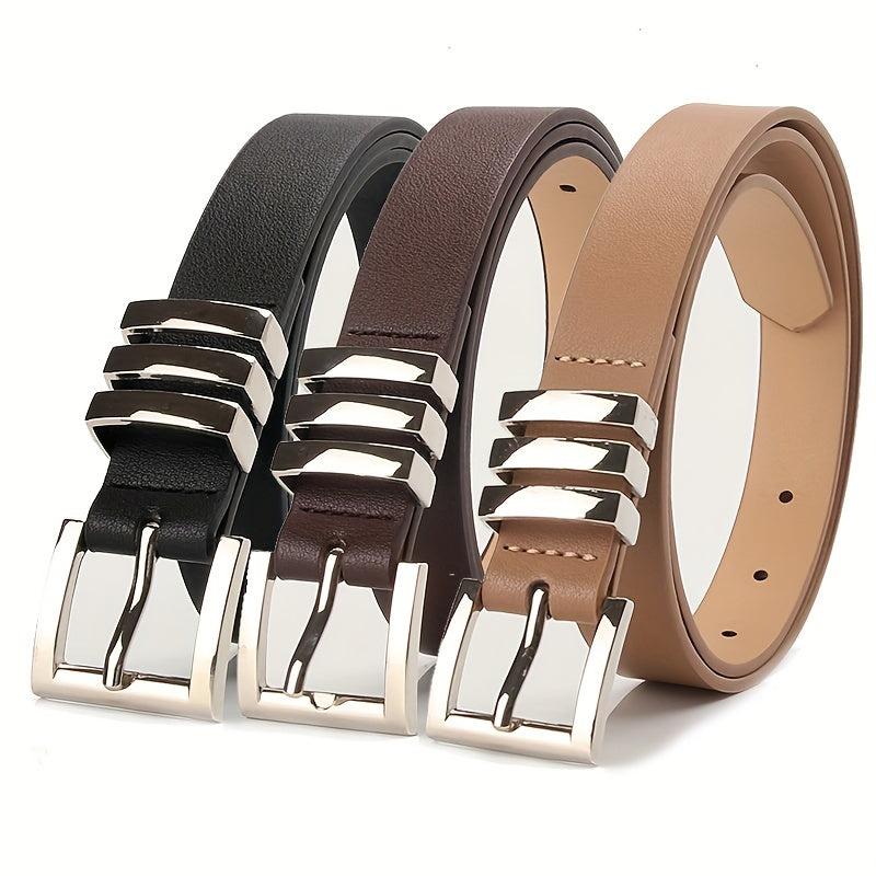 Square Pin Buckle PU Belt Women Dress Jeans Casual Belt