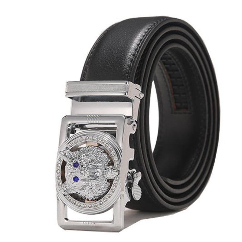 Wide Double Auto Buckle Belt High Ceinture Homme